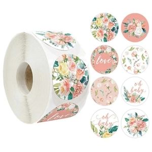 100 pieces floral 8 designs thank you stickers